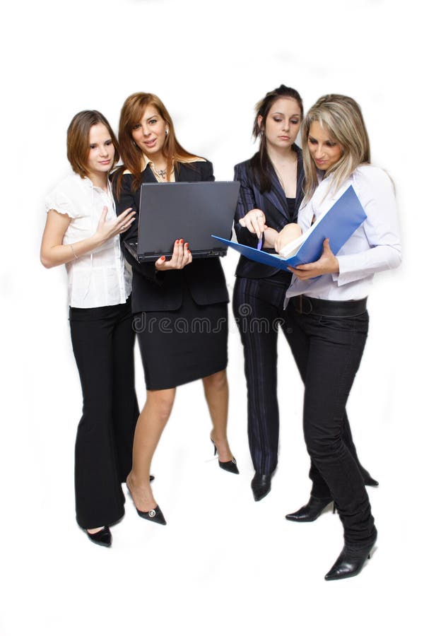 Equipa de negócios a estudar contratos fotografia de stock