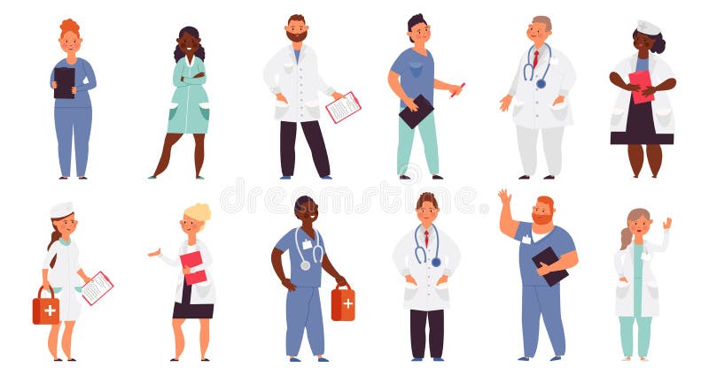 desenho de doutores e médicos e enfermeiros juntos [download