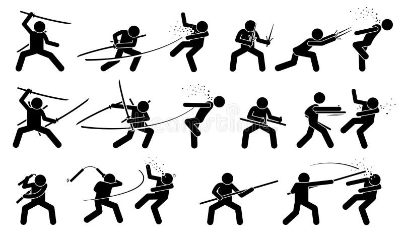 Vetores de Personagem De Assassino Ninja Em Um Traje Completo Preto Lutando  Com Nunchaku Em Suas Mãos Arte Marcial Japonesa Vector Ilustração e mais  imagens de Adulto - iStock