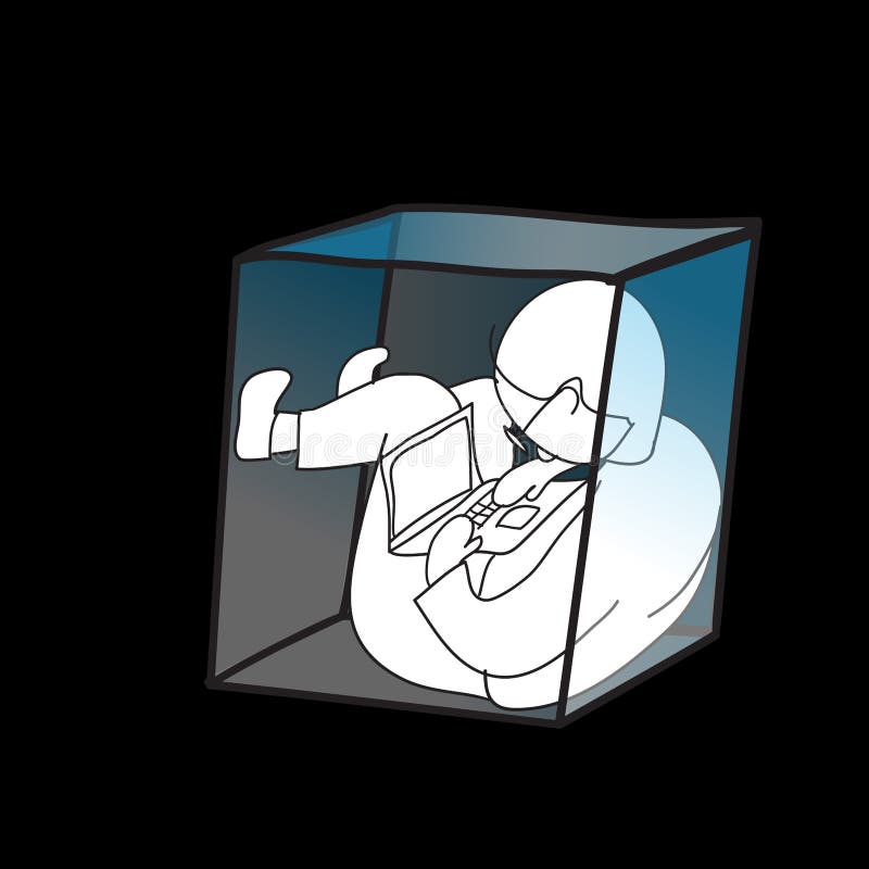 Equipe o trabalho usando o portátil na caixa pequena ilustração royalty free Equipe o trabalho usando o portátil na caixa pequena ilustração royalty free