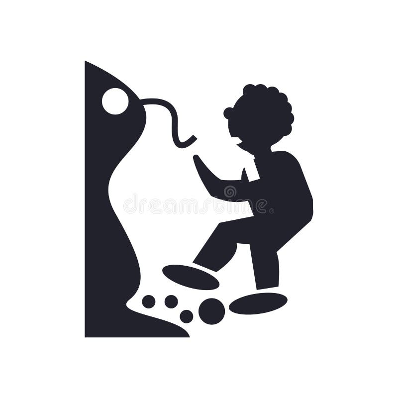 Equipe a queda fora um sinal e um símbolo do vetor do ícone do precipício isolados ilustração do vetor Equipe a queda fora um sinal e um símbolo do vetor do ícone do precipício isolados ilustração do vetor