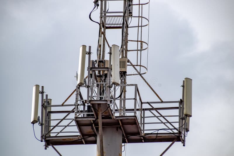 Equipment on Cell Phone Towers Stock Image Image of electronic, media