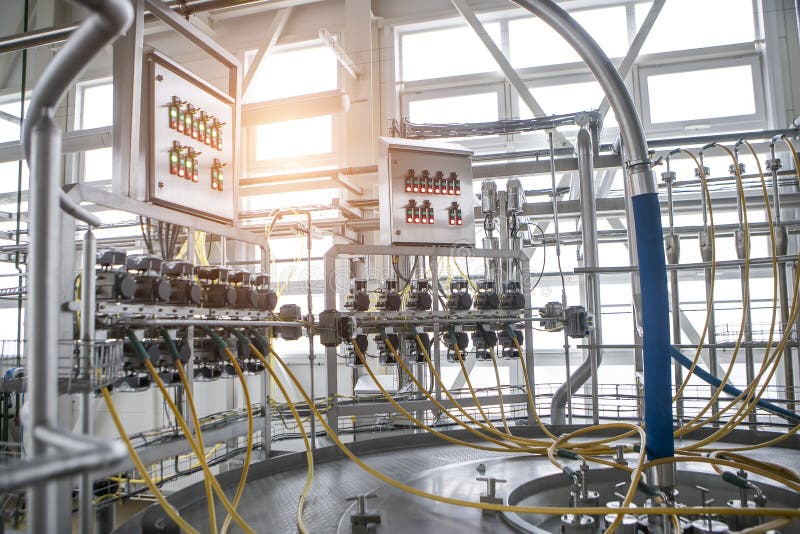 Equipment Control Panel in an Industrial Enterprise Stock Photo Image