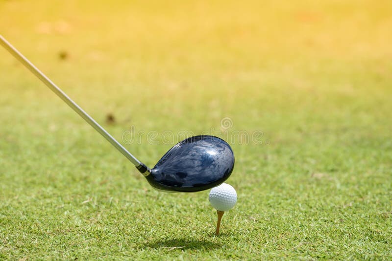 The golf ball is hit. stock photo. Image of game, fairway 119955878
