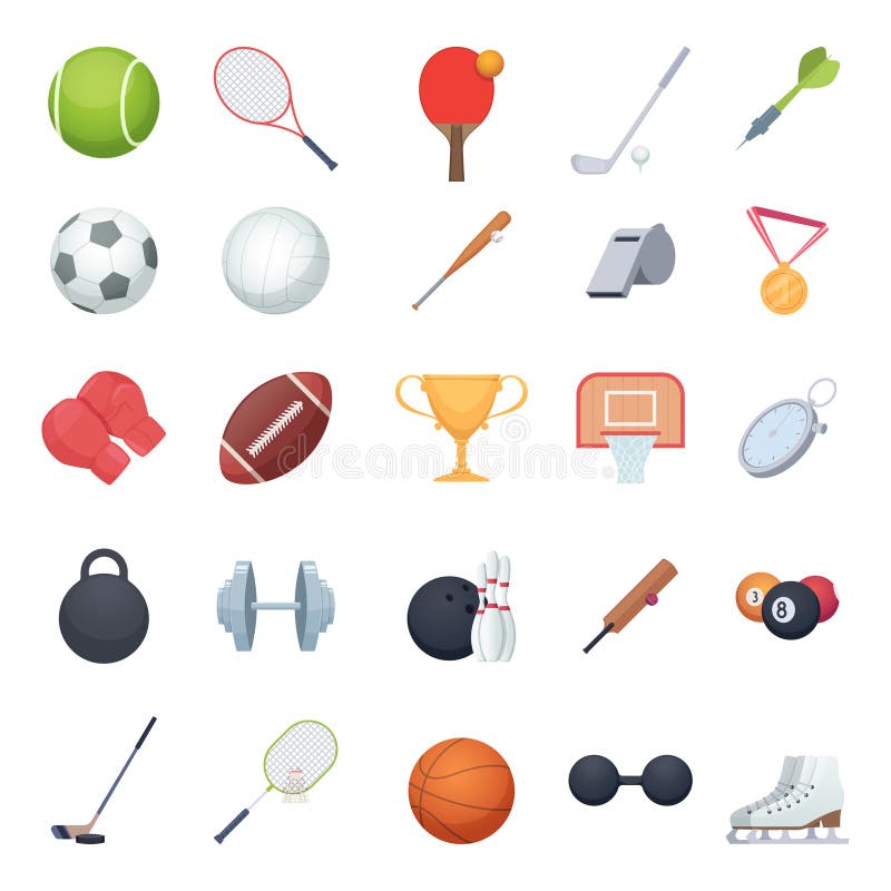 Fitness equipment. Sport balls racket recreation gym tools for exercises vector illustrations. Basketball and football ball, glove for training. Fitness equipment. Sport balls racket recreation gym tools for exercises vector illustrations. Basketball and football ball, glove for training