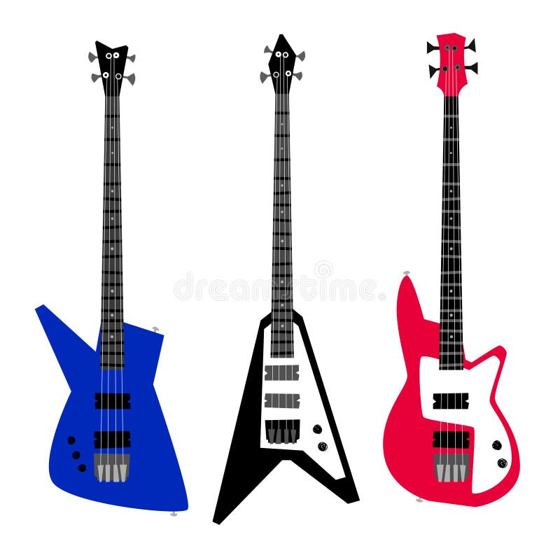  Equipo De Guitarra Eléctrica Ilustración del Vector