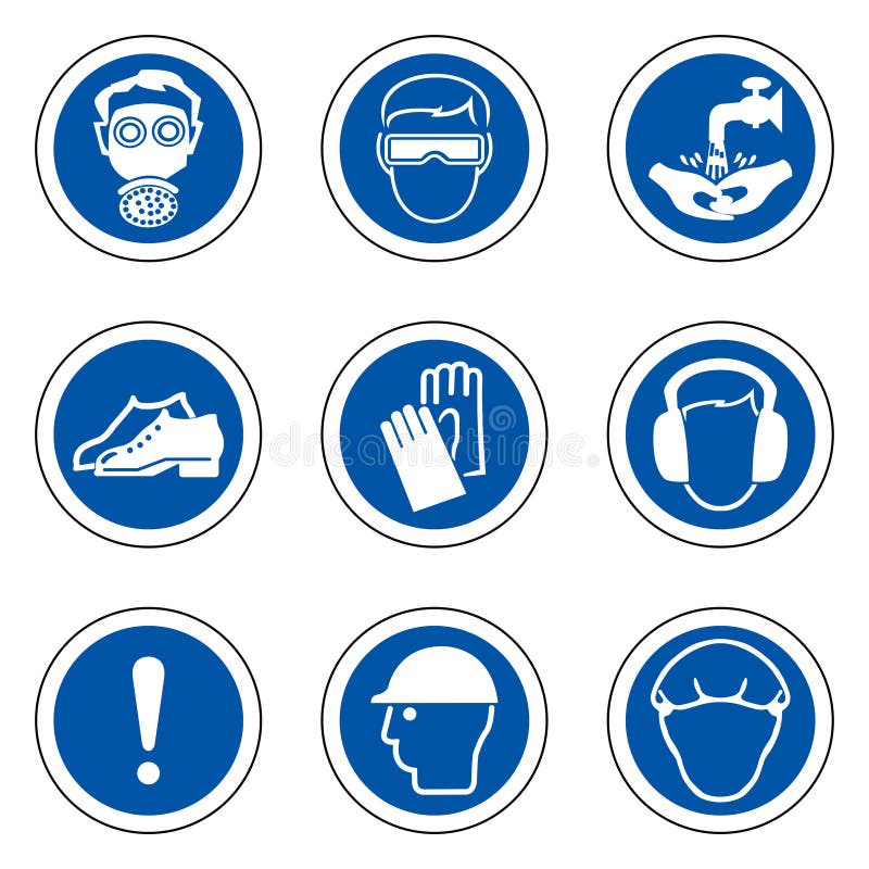 Equipo protector personal requerido ( PPE) Símbolo, aislante del icono de la seguridad en el fondo blanco, ejemplo EPS del vector ilustración del vector Equipo protector personal requerido ( PPE) Símbolo, aislante del icono de la seguridad en el fondo blanco, ejemplo EPS del vector ilustración del vector