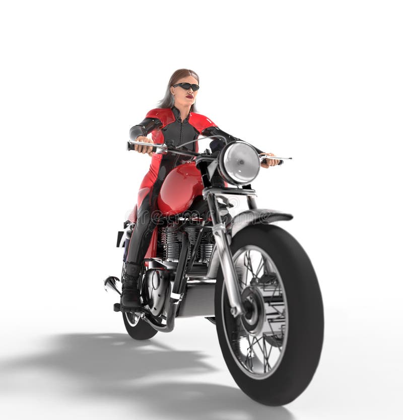 Equitação da mulher no velomotor ilustração stock