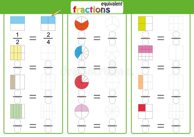 equivalent fractions clipart