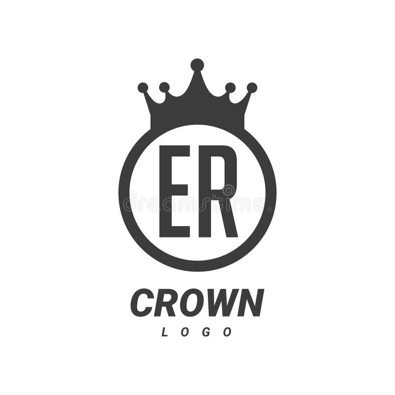 Download ER Letter Logo Design With Circular Crown Stock Vector ...