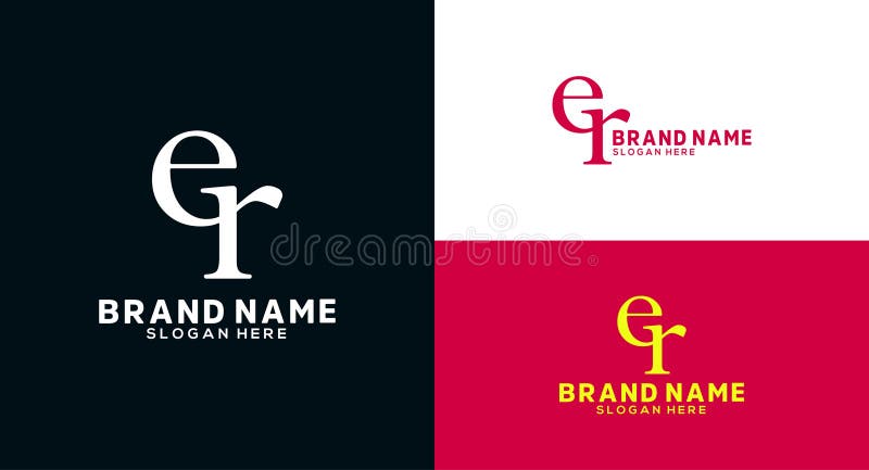 Er Letter Monogram logo design er icon Lettermark logo stock illustration