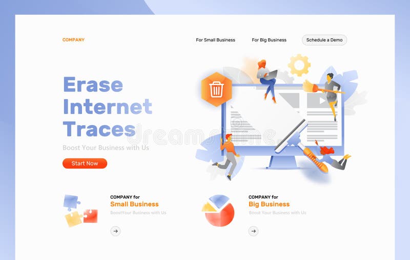 Erase Internet Traces Web Page Header royalty free illustration Erase Internet Traces Web Page Header royalty free illustration