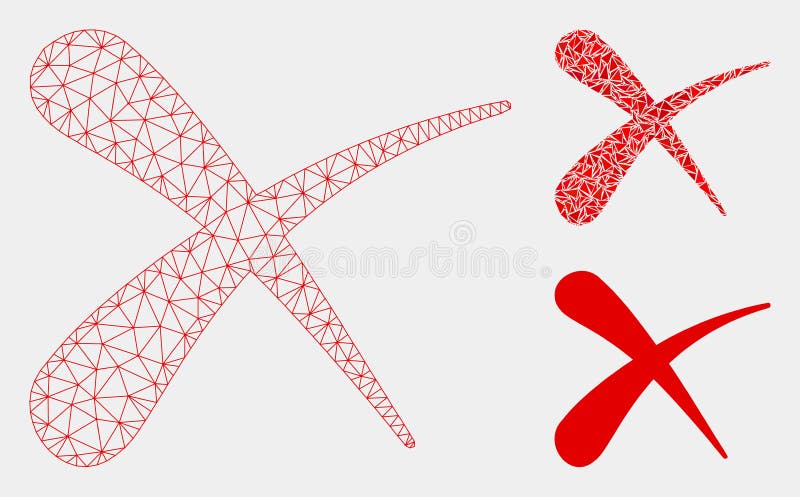 Erase Vector Mesh Network Model and Triangle Mosaic Icon vector illustration