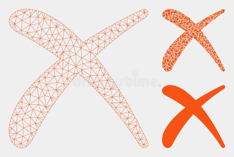 Erase Vector Mesh Wire Frame Model and Triangle Mosaic Icon royalty free illustration