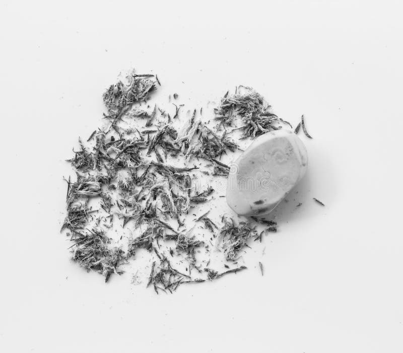 Eraser Dust and Eraser on White Background Stock Image Image of edit