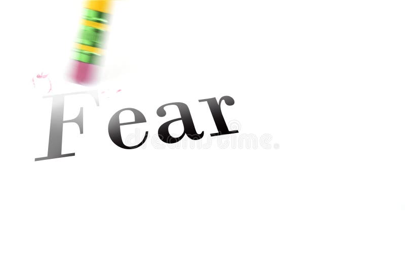 Erasing Fear with Pencil Eraser royalty free stock images