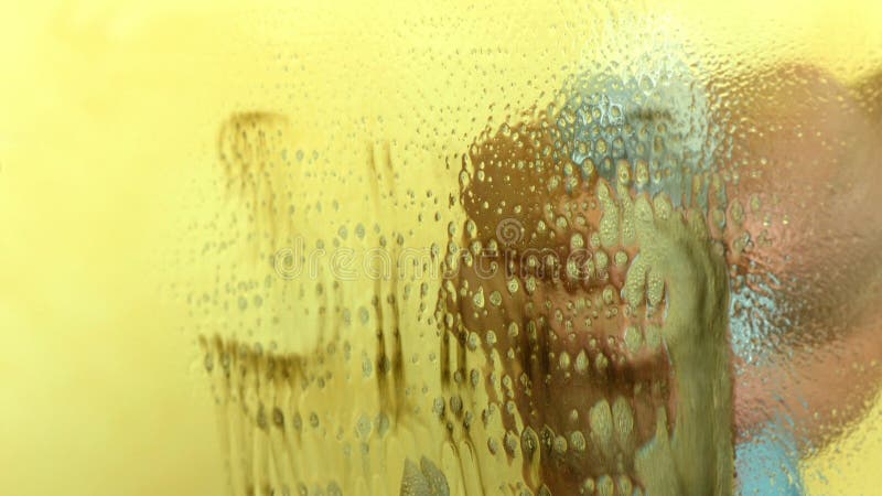 Erasing Sins concept. Close up Hand cleaning mirror wiping out belief sins stock video