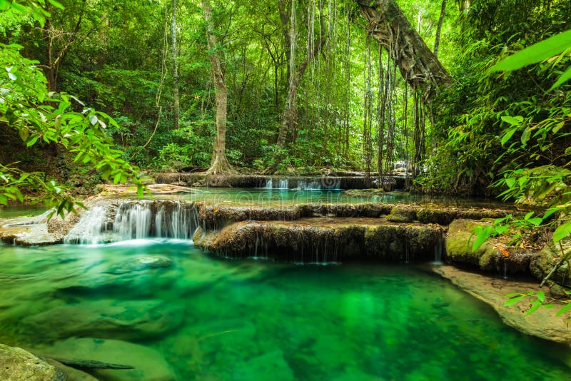 Erawan waterfall.