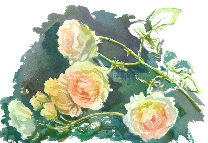 Erblassen Sie - rosa gelbe Rosen stock abbildung
