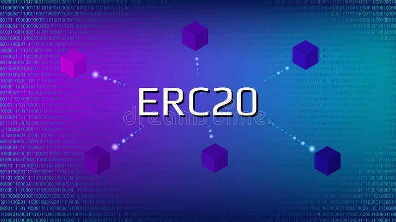 ERC20 Ethereum Request for Comments unique identifier of the Ethereum standard. ERC20 tokens adopt this standard for development vector illustration