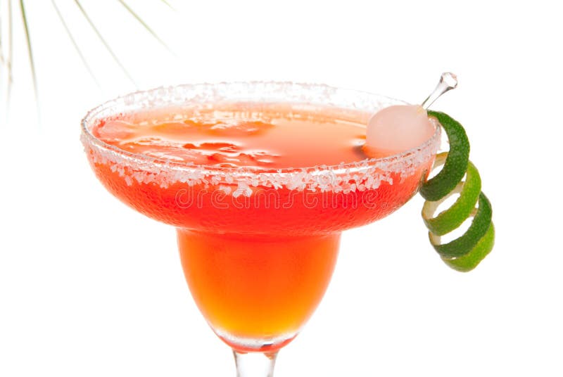 Erdbeere-oder Himbeere rotes Margarita-Cocktail stockbild Erdbeere-oder Himbeere rotes Margarita-Cocktail stockbild