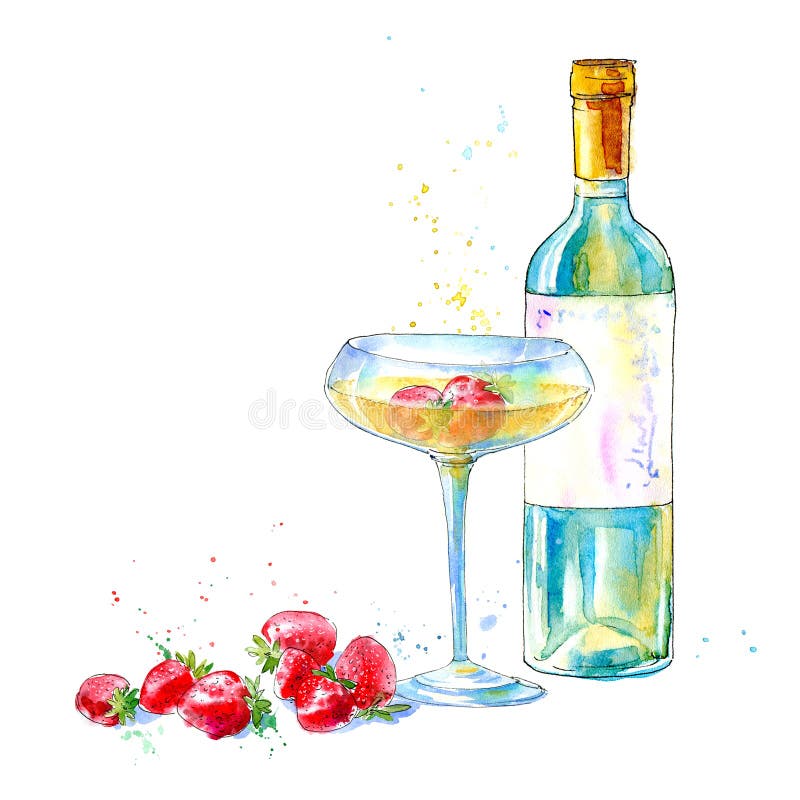 Erdbeeren Und Champagner Bild Eines Alkoholischen Getränks Und Der ...