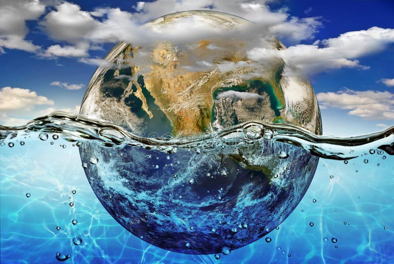 Erde wird im Wasser, unter den Wolken gegen den Himmel untergetaucht. Elemente dieses Bildes geliefert von der NASA lizenzfreie stockfotos Erde wird im Wasser, unter den Wolken gegen den Himmel untergetaucht. Elemente dieses Bildes geliefert von der NASA lizenzfreie stockfotos