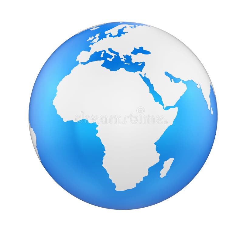 Erdkugel-Afrika-Ansicht lokalisiert lizenzfreie abbildung Erdkugel-Afrika-Ansicht lokalisiert lizenzfreie abbildung