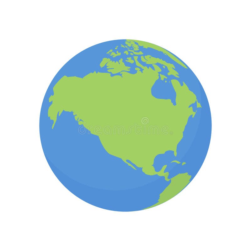 Erdkugel-Ikone Vector Weltplaneten mit USA und Kanada-Karte lizenzfreie abbildung Erdkugel-Ikone Vector Weltplaneten mit USA und Kanada-Karte lizenzfreie abbildung