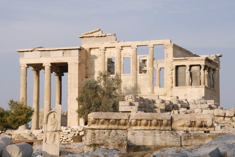Erechtheion - part of Acropolis in Athens royalty free stock images