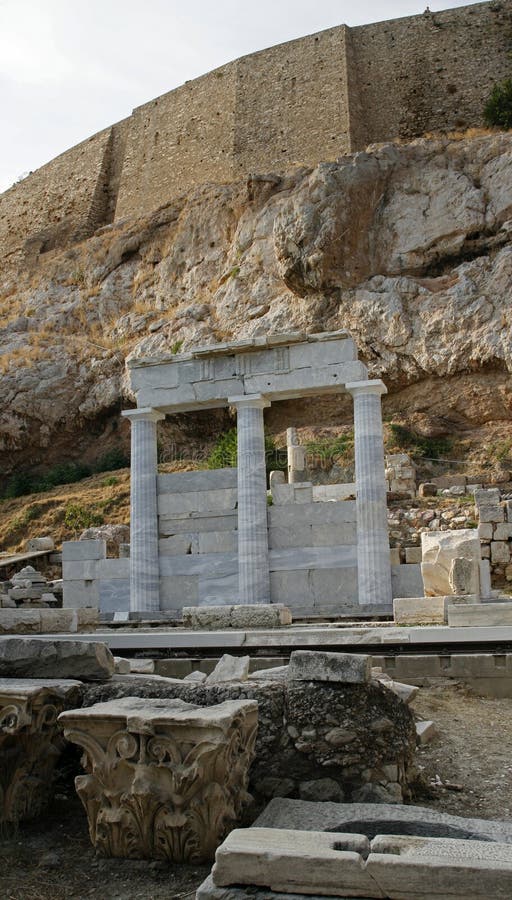 Erechtheion - part of Acropolis in Athens royalty free stock image