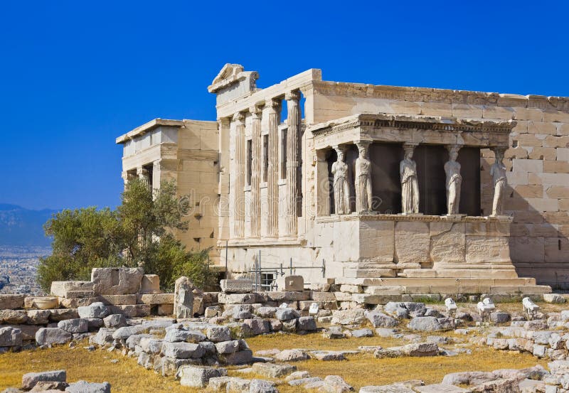 Erechtheum temple in Acropolis at Athens, Greece