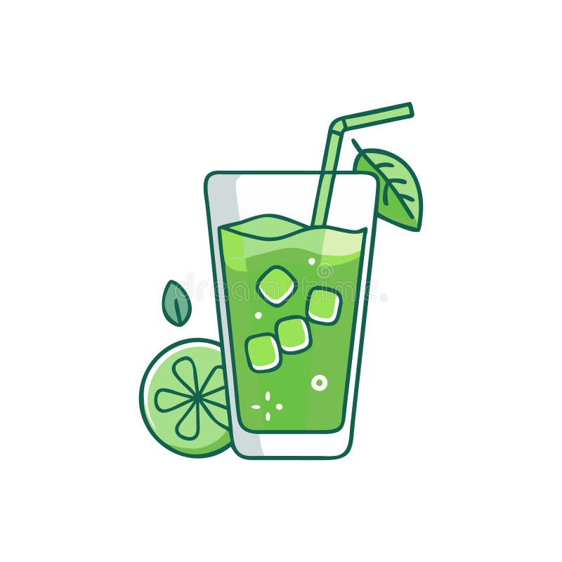 Erfrischende Matcha-Limonade lizenzfreie abbildung