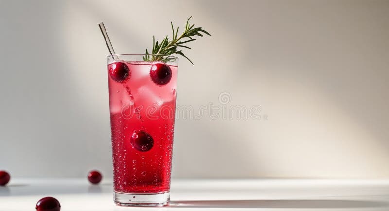 Erfrischender Cranberry-Saft aus Glas stockbild