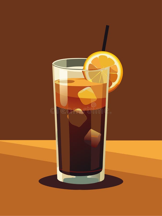 Erfrischender Eiskaffee mit Zitronensommer-Drink Vektor Illustration lizenzfreie abbildung