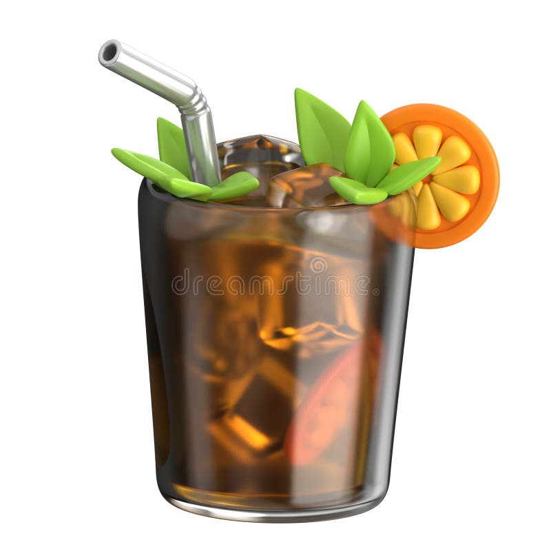 Erfrischender Eismocktail 3d rendern vektor abbildung