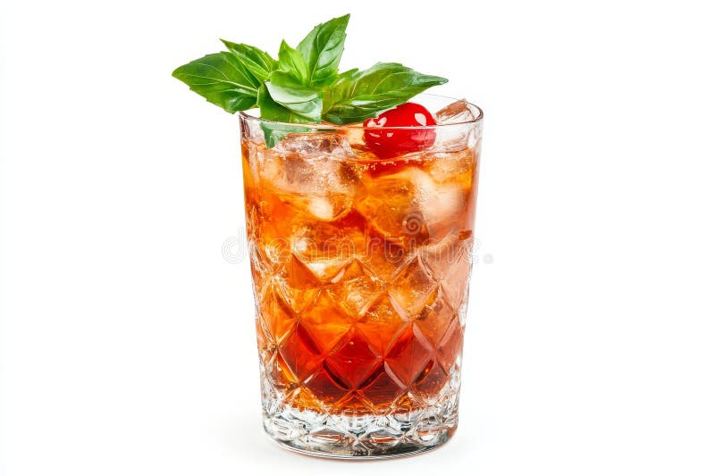 Erfrischender Kirschbasiscocktail in einem Glas, perfekt für eine Sommerparty oder einen entspannenden Abend. vektor abbildung