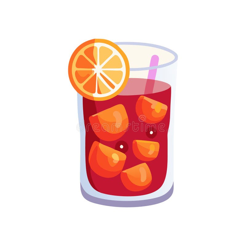 Erfrischender Orangenhibiskustee für den Sommer vektor abbildung