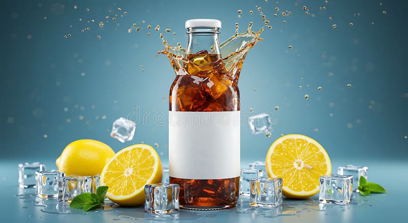 Erfrischender Tee Schluck mit Lemon und Eis Kuba Sommerdrink vektor abbildung