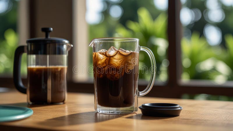 Erfrischendes Eiskaffegetränk stock abbildung