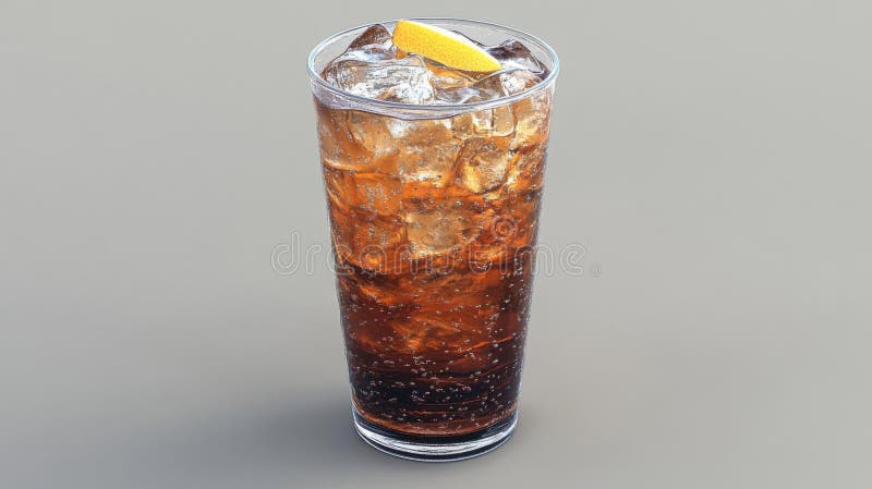 Erfrischung Cola mit Zitrone lizenzfreie abbildung