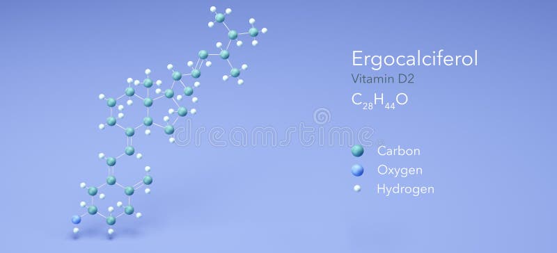 Ergocalciferol, Vitamin D2, Molecular Structures, 3d Rendering
