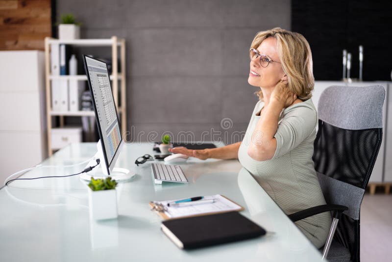 Ergonomic Computer Chair Bad Posture Stock Image Image of posture