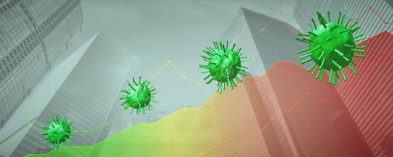 Erhöhung der Virusfälle veranschaulicht durch einen steigenden Diagramm