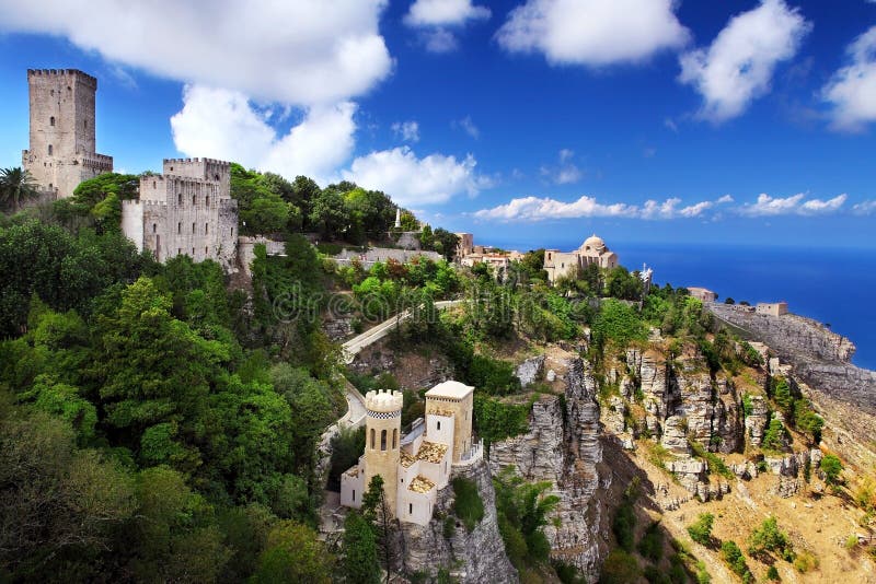 Erice mountain stock image