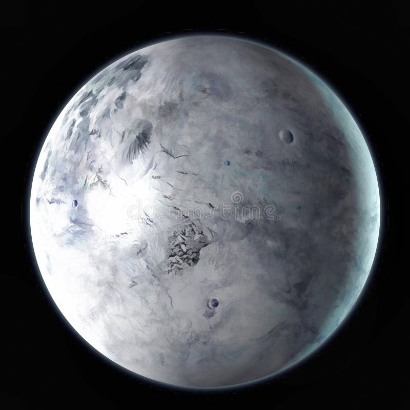Eris dvärgplanet i yttre rymden Vattenfärg illustration 3D