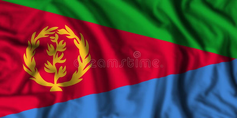 Eritrea flag realistic waving stock image