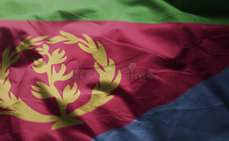 Eritrea Flag Rumpled Close Up royalty free stock images