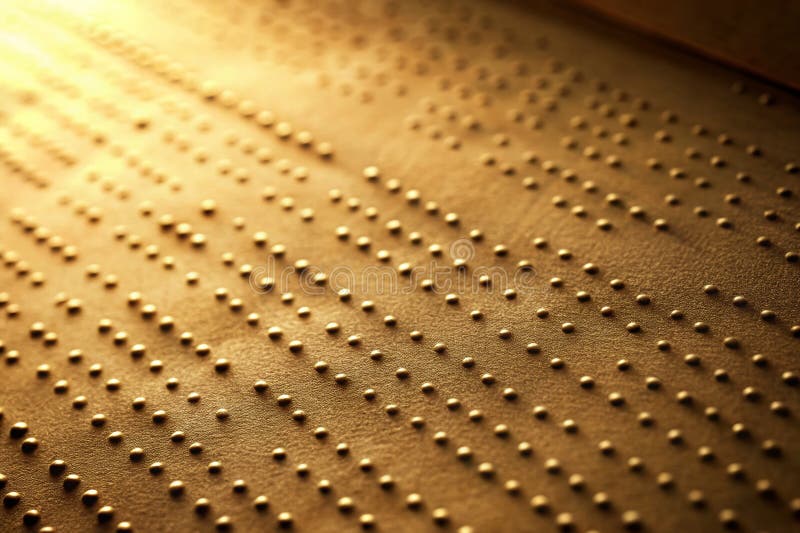 Erkundung der Tactile World Eine Nahaufnahme der Alphabet Dots des Braille Vintage auf Papier Enthüllung Barrierefreiheit und stock abbildung