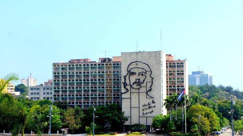Ernesto Che Guevara. Departementbyggnad. Havana. arkivfoton Ernesto Che Guevara. Departementbyggnad. Havana. arkivfoton
